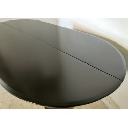 TAVOLO CONSOLLE LACCATO NERO OVALE MODERNARIATO DESIGN ANNI 70 PIANO RIBALTA