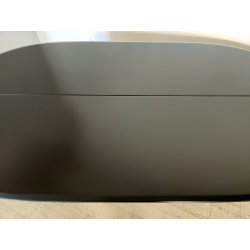 TAVOLO CONSOLLE LACCATO NERO OVALE MODERNARIATO DESIGN ANNI 70 PIANO RIBALTA