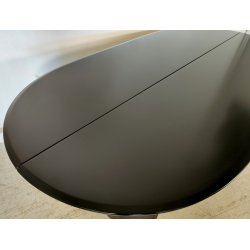 TAVOLO CONSOLLE LACCATO NERO OVALE MODERNARIATO DESIGN ANNI 70 PIANO RIBALTA