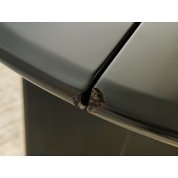 TAVOLO CONSOLLE LACCATO NERO OVALE MODERNARIATO DESIGN ANNI 70 PIANO RIBALTA