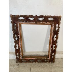 ANTICA CORNICE BAROCCO DORATA LEGNO SCOLPITO 60 cm x 70 cm EPOCA '900 quadro old