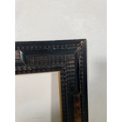 ANTICA CORNICE GUILLOCHE NERA LEGNO 72 cm x 91 cm EPOCA '900 quadro old SPECCHIO