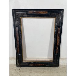 ANTICA CORNICE GUILLOCHE NERA LEGNO 72 cm x 91 cm EPOCA '900 quadro old SPECCHIO