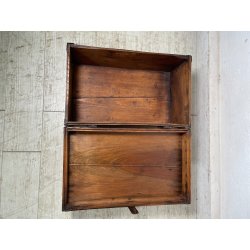 ANTICO PICCOLO FORZIERE CASSAPANCA BAULE legno noce 50 cm epoca 1800 SCRIGNO OLD