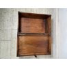 ANTICO PICCOLO FORZIERE CASSAPANCA BAULE legno noce 50 cm epoca 1800 SCRIGNO OLD