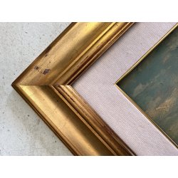 DIPINTO OLIO TAVOLA SCENA RURALE PAESAGGIO FIGURE PATTINI LAGO GHIACCIATO