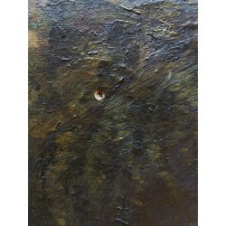 DIPINTO OLIO TELA PAESAGGIO FLUVIALE PONTE ad ARCO PIETRA FIUME BOSCO FINE '800