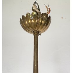 LAMPADARIO SOSPENSIONE 1940 OTTONE VETRO MURANO BAROVIER&TOSO VINTAGE LAMP GLASS