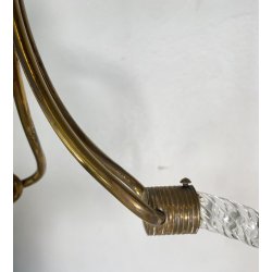 LAMPADARIO SOSPENSIONE 1940 OTTONE VETRO MURANO BAROVIER&TOSO VINTAGE LAMP GLASS
