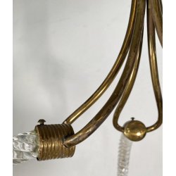 LAMPADARIO SOSPENSIONE 1940 OTTONE VETRO MURANO BAROVIER&TOSO VINTAGE LAMP GLASS
