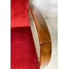 COPPIA POLTRONA Art Decò 1940 ARMCHAIR LEGNO DIVANO ITALY STOFFA ROSSA VINTAGE