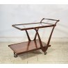 CARRELLO BAR LEGNO VETRO DESIGN ATTR. CESARE LACCA ANNI 70 ITALY BAR TROLLEY
