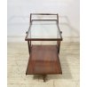 CARRELLO BAR LEGNO VETRO DESIGN ATTR. CESARE LACCA ANNI 70 ITALY BAR TROLLEY