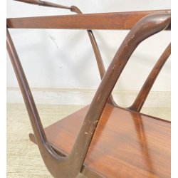 CARRELLO BAR LEGNO VETRO DESIGN ATTR. CESARE LACCA ANNI 70 ITALY BAR TROLLEY