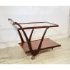 CARRELLO BAR LEGNO VETRO DESIGN ATTR. CESARE LACCA ANNI 70 ITALY BAR TROLLEY