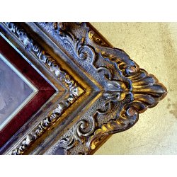 DIPINTO OLIO R. Crippa PAESAGGIO INVERNALE VEDUTA NAVIGLIO BARCHE RIFLESSI '900