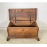 ANTICA PICCOLA CASSAPANCA LEGNO NOCE PANCA BAULE EPOCA 1800 RUSTICA PIEMONTESE