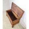 ANTICA PICCOLA CASSAPANCA LEGNO NOCE PANCA BAULE EPOCA 1800 RUSTICA PIEMONTESE
