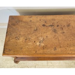 ANTICA PICCOLA CASSAPANCA LEGNO NOCE PANCA BAULE EPOCA 1800 RUSTICA PIEMONTESE
