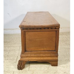 ANTICA PICCOLA CASSAPANCA LEGNO NOCE PANCA BAULE EPOCA 1800 RUSTICA PIEMONTESE