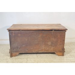 ANTICA PICCOLA CASSAPANCA LEGNO NOCE PANCA BAULE EPOCA 1800 RUSTICA PIEMONTESE