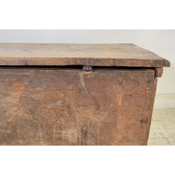 ANTICA PICCOLA CASSAPANCA LEGNO NOCE PANCA BAULE EPOCA 1800 RUSTICA PIEMONTESE