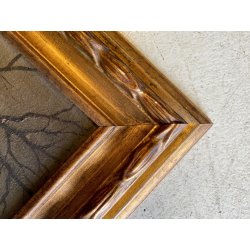 ANTICO DIPINTO OLIO Alfred Van Neste "La chaumiere du bracconier" PAESAGGIO NEVE