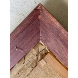 ANTICO DIPINTO OLIO Alfred Van Neste "La chaumiere du bracconier" PAESAGGIO NEVE