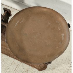 ANTICA PICCOLA BILANCIA 2 PIATTI PESA FERRO BATTUTO epoca '800 FORCE 15 KILOG