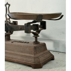 ANTICA PICCOLA BILANCIA 2 PIATTI PESA FERRO BATTUTO epoca '800 FORCE 15 KILOG