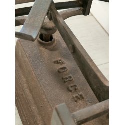ANTICA PICCOLA BILANCIA 2 PIATTI PESA FERRO BATTUTO epoca '800 FORCE 15 KILOG