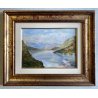 QUADRO DIPINTO OLIO Tistarà Dante PAESAGGIO LAGO D'ORTA VEDUTA Omegna 1930