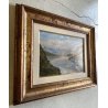 QUADRO DIPINTO OLIO Tistarà Dante PAESAGGIO LAGO D'ORTA VEDUTA Omegna 1930