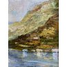 QUADRO DIPINTO OLIO Tistarà Dante PAESAGGIO LAGO D'ORTA VEDUTA Omegna 1930