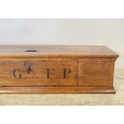 ANTICO ELEMOSINIERE LEGNO NOCE PANCA BAULE EPOCA 1800 RUSTICO PIEMONTESE NOBILE