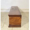 ANTICO ELEMOSINIERE LEGNO NOCE PANCA BAULE EPOCA 1800 RUSTICO PIEMONTESE NOBILE