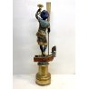 SCULTURA MORETTO VENEZIANO GONDOLIERE LEGNO SCOLPITO DORATO DIPINTO SMALTO '800