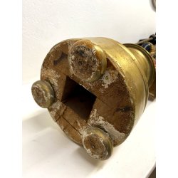 SCULTURA MORETTO VENEZIANO GONDOLIERE LEGNO SCOLPITO DORATO DIPINTO SMALTO '800