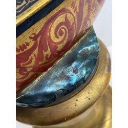 SCULTURA MORETTO VENEZIANO GONDOLIERE LEGNO SCOLPITO DORATO DIPINTO SMALTO '800