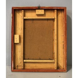 QUADRO DIPINTO OLIO TAVOLA Artino Giroldi PAESAGGIO BETULLA CREPUSCOLO '900