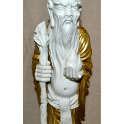 GRANDE COPPIA STATUE CINESI BUDDISTE DIO SHOULAO QUAN YIN porcellana SCULTURA 