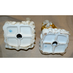 GRANDE COPPIA STATUE CINESI BUDDISTE DIO SHOULAO QUAN YIN porcellana SCULTURA 