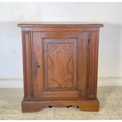 ANTICA CREDENZA RUSTICA 1800 LEGNO NOCE INTAGLIATO MADIA DISPENSA FORMELLA