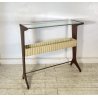 CONSOLLE TAVOLINO LEGNO VETRO DESIGN ATTR. CESARE LACCA ANNI 50 ITALY BAR SERVO