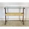 CONSOLLE TAVOLINO LEGNO VETRO DESIGN ATTR. CESARE LACCA ANNI 50 ITALY BAR SERVO