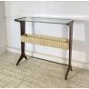 CONSOLLE TAVOLINO LEGNO VETRO DESIGN ATTR. CESARE LACCA ANNI 50 ITALY BAR SERVO