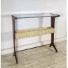 CONSOLLE TAVOLINO LEGNO VETRO DESIGN ATTR. CESARE LACCA ANNI 50 ITALY BAR SERVO