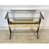 CONSOLLE TAVOLINO LEGNO VETRO DESIGN ATTR. CESARE LACCA ANNI 50 ITALY BAR SERVO