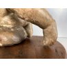 ANTICO PUTTO NUVOLE VOLUTE LEGNO SCOLPITO GESSATO DIPINTO 32cm/h XVII sec. USURA