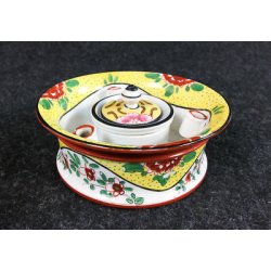 ANTICO CALAMAIO LIMOGES BAUMY & SAVOYAUD PORCELLANA DIPINTA FRANCIA EPOCA 1930